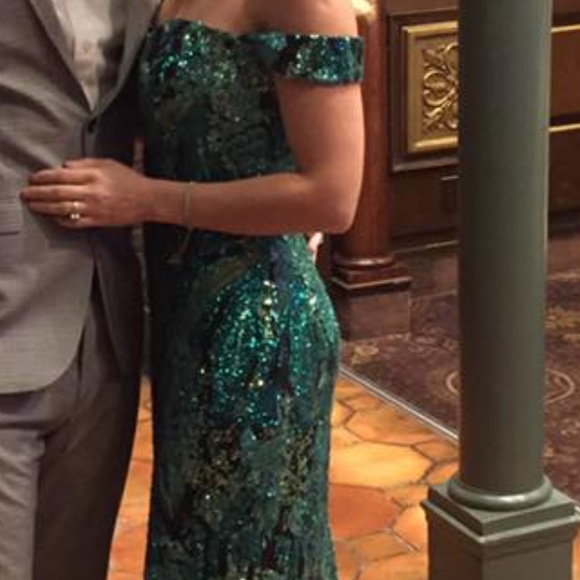 Green Black Mermaid Dress - Picture 1 of 5